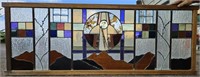 C. Moorhead signed Stained glass 54"x 20"
