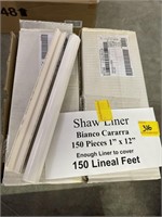 150 PC. 1" X 12" LINER "BIANCO CARARRA" BY SHA