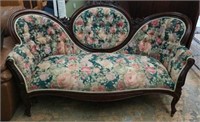 Antique Floral Upholstered Sofa W