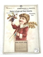 1895 Advertising Calendar Corydon IN Grocer