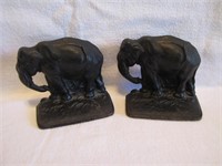 Antique Hubley Cast Iron Elephant Bookends
