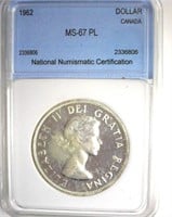 1962 Dollar NNC MS67 PL Canada