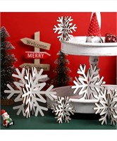 (New) Tuanse Winter Wooden Snowflake Decorations