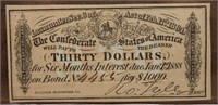 1864 Confederate $1000 Bond Coupon