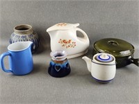 Vintage Pottery Cooker, Planter, Pitchers +
