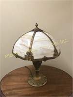 MILLER CARAMEL SLAG GLASS LAMP