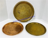 Lot of (3) Arabic Platters