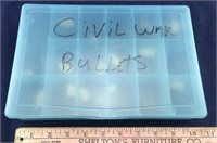 Civil War Bullets In A Plastic Case