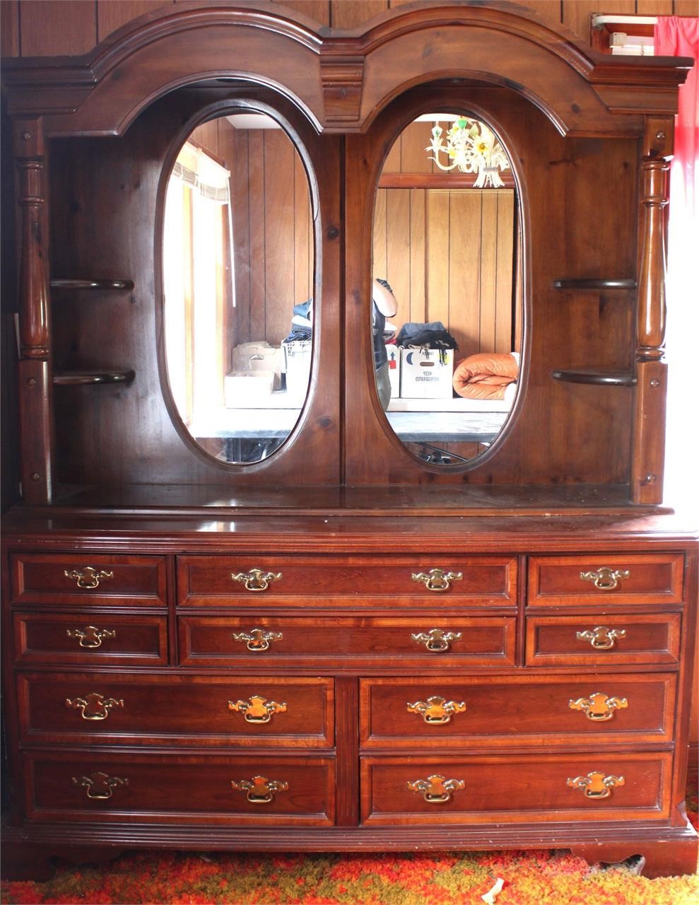 Bassett Dresser W/Double Mirrors 2