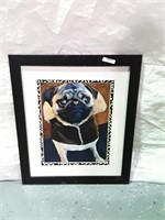 Framed & Matted Pug Picture