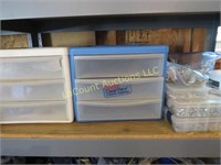 Plastic storage drawers nuts bolts containers