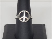 .925 Sterling Silver Peace Ring