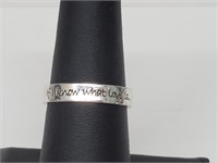 .925 Sterling Silver "What Love Is" Band