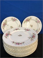 Royal Albert  Moss Rose Dinner + Salad Plates