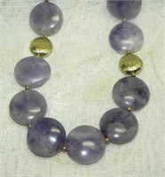 Vintage Stauer Round Purple Stone Necklace