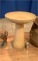 Concrete Birdbath Approx 18" wide x 24" tall