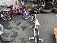 2 Avigo 20" Girls Bicycles 1 w/Training Wheels