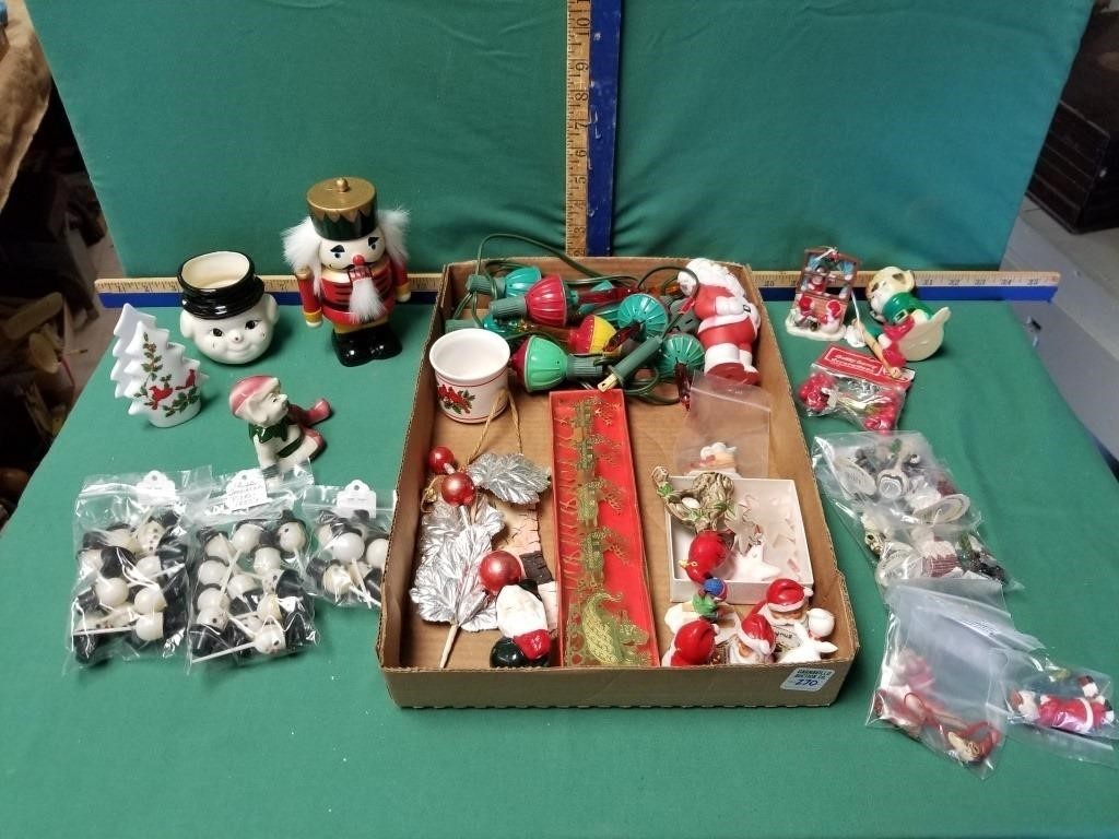 SNOWMAN PICKS, FIGURINES, AND BUBBLE LIGHTS