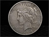 1934 S Silver Peace Dollar