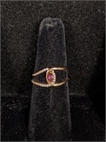 Sterling Silver & Gemstone Ring, Size 7