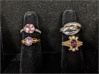 Four Costume Jewelry Rings