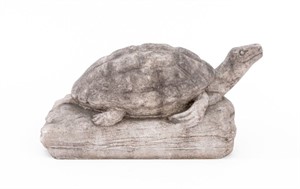 Antique Hand-Carved Marble Turtle Sculpture