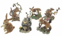(6pc) Porcelain Animal Figurines, Lenox