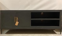 Black TV Media Console with 1 Cabinet and 2 Shelve