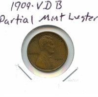 1909-V.D.B. Lincoln Cent - Partial Mint Luster