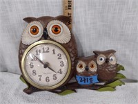 Vintage MCM Burwood New Haven Owl Clock-Works