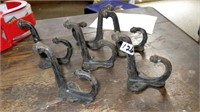 6- Vintage Iron Coat hooks