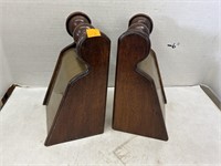 Wood & Brass Book Ends