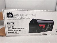 Galvanized Steel Post Mount Mailbox, Black