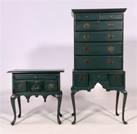 Miniatures: Highboy, Queen Anne, painted,