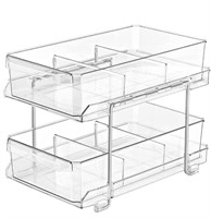 stusgo 2 Tier Clear Organizer with Dividers