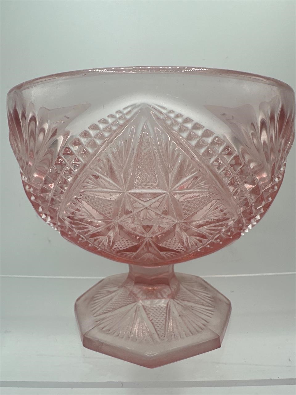 Vintage pink footed dish