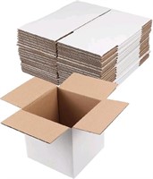 Hoikwo 6x6x6 Shipping Boxes Set of 25, White Corru