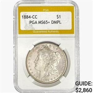 1884-CC Morgan Silver Dollar PGA MS65+ DMPL