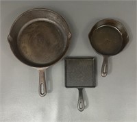 Three Chinese Made Cast Iron Skillets