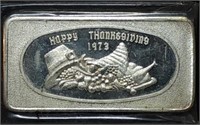 Vintage 1 Troy Oz .999 Silver 1973 Thanksgiving Ba