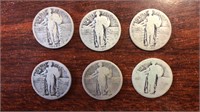 (6) Silver Flying Eagle Quarters (Various Dates)
