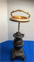Ashtray Standing Pot Bellied Stove w/Amber G