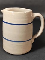 Marshall Stoneware Pottery Blue Stripe Pitcher