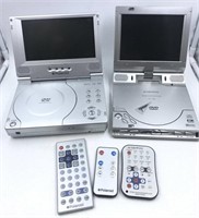 2 Portable DVD players- with cords and remotes
