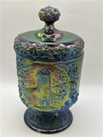 Fenton Carnival Glass Pedestal Jar