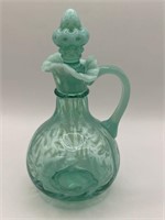 Fenton Art Glass Aqua Opalescent Fern Vinegar
