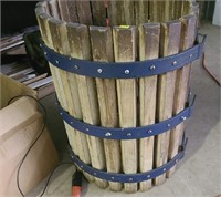 faux wood barrel planter