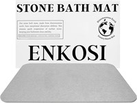 B9331 Stone Bath Mat 23.5x15 Light Grey