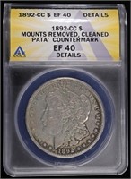 1892-CC MORGAN DOLLAR ANACS EF40 DETAILS