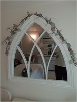 VINTAGE ARCH SHAPED WOOD MIRROR